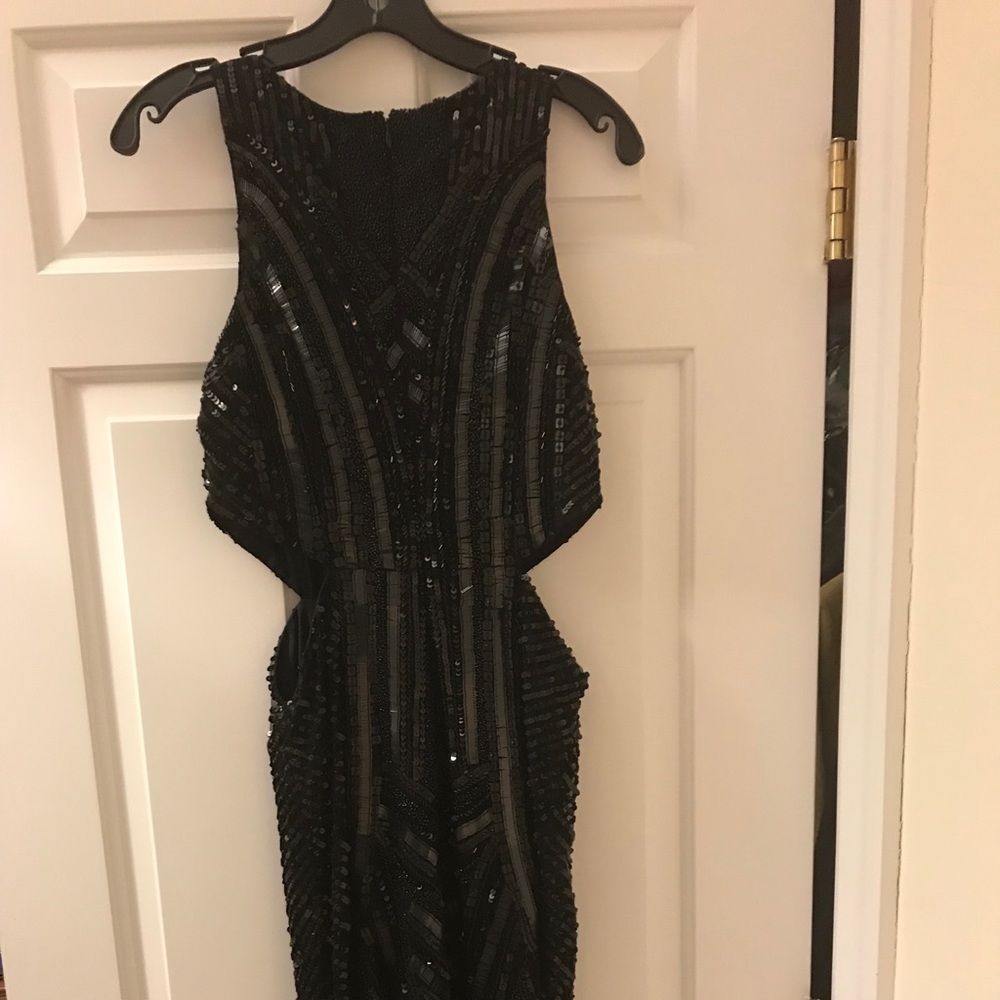 PARKER BLACK BEADED GOWN NWT - Picture 4 of 6